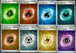 Stellar Crown Pokemon Basic Energy Holo Full Set Of (8) SVE 009-016 - Image 1