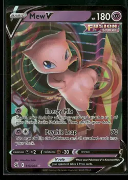Mew V 113/264 Holo V Rare Fusion Strike NM/M Pokemon - Image 1