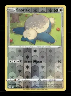 Snorlax 206/264 Fusion Strike Reverse Holo NM/M Pokemon - Image 1