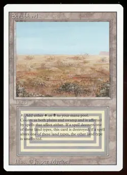 MTG Magic the Gathering Revised 3rd Scrubland NM Duel Land Gaming Card TCG - Image 1