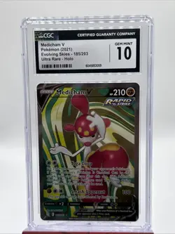Medicham v UR Full Art Holo Card 185/203 SWSH07: Evolving Skies CGC 10 Gem Mint - Image 1