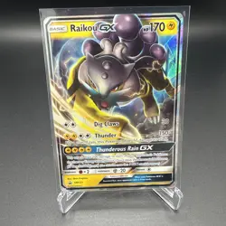 Pokemon TCG Raikou GX SM121 Black Star Promo Card Ultra Rare Sun Moon MP - Image 1