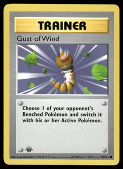 Pokemon Cards Gust of Wind 93/102 1st Edition Base Set Shadowless Common NM *2 - Image 1