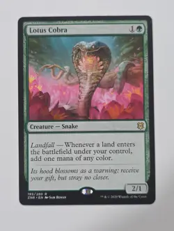 Lotus Cobra Zendikar Rising Green Snake Magic MTG Card Regular ZNR 193 Rare NM - Image 1