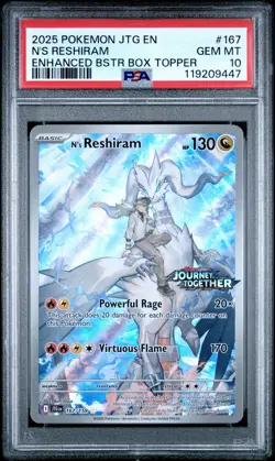 PSA 10 N's Reshiram 167/159 STAMPED Box Topper Journey Together Pokemon Gem Mint - Image 2
