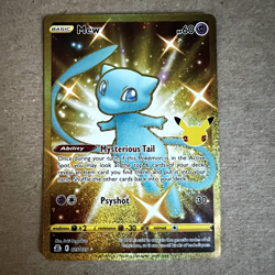 Mew 025/025 25th Anniversary Pokemon Celebrations TCG NM+ Secret Rare Gold - Image 1