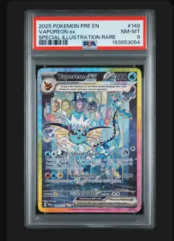pokemon prismatic evolutions vaporeon ex 149/131 special illustration rare - Image 1