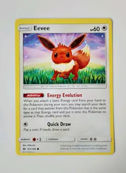 Pokemon - Eevee 101/149 - Sun & Moon Base Set - 2017 Near Mint Pack Fresh - Image 1