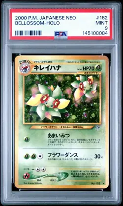 2000 Pokemon Japanese Neo Belossom Holo #182 PSA 9 MINT • SWIRL 🌀 - Image 1