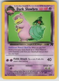 Dark Slowbro 29/82 Rare Team Rocket Pokemon Unlimited Moderately Played - Image 1