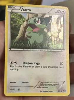2011 Pokemon Axew BW10 Black Star Promo Holo Black White LP - Image 1
