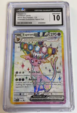 Pokemon 2025 Espeon ex Black Star Promo 175 Prismatic Evolutions CGC Gem Mint 10 - Image 1