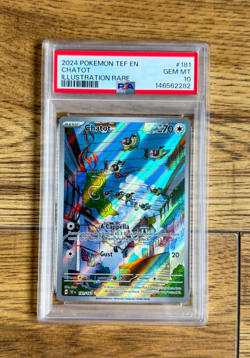 Pokemon Chatot Scarlet Violet Temporal Forces 181/162 Illustration Rare PSA 10 - Image 1