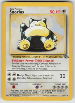 Snorlax 27/64 Rare Jungle Pokemon Unlimited Moderately Played - Image 1