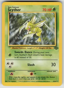 Scyther 26/64 Rare Jungle Pokemon Unlimited Moderately Played - Image 1