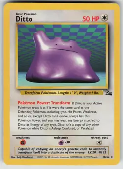 Ditto 18/62 Rare Fossil Pokemon Unlimited Lightly Played - Image 1