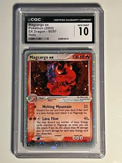 2003 Pokemon EX Dragon- Magcargo EX # 95- Ultra Rare Holo- CGC 10 Gem Mint - Image 2