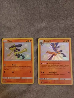 Pokemon TCG : Riolu SV21 & Lucario SV22 - Hideen Fates Shiny Vault Holo Rare - Image 1