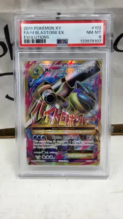 2016 M BLASTOISE EX FULL ART XY EVOLUTIONS POKEMON TCG PSA 8 NEAR MINT-MINT #102 - Image 2