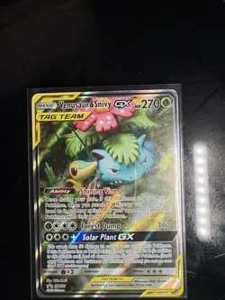 Pokemon TCG Venusaur & Snivy GX TAG TEAM Promo Holo SM229 270 HP English - Image 1