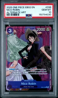 2025 ONE PIECE EB02-EXTRA BOOSTER -ANIME 25TH COLLECTION- #036 NICO ROBIN PSA 10 - Image 1