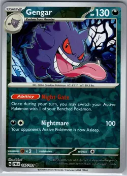 Gengar 057/091 Reverse Holo SV: Paldean Fates - Pokemon Card - NM - Image 1