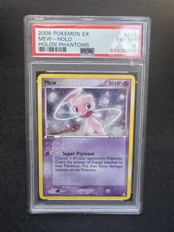 2006 POKEMON EX HOLON PHANTOMS #111 MEW-HOLO PSA 6 SWIRL! - Image 1