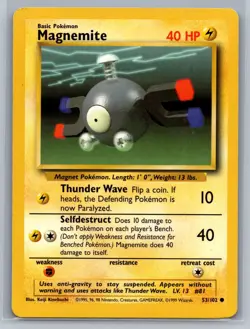 Magnemite Base Set #053/102 Common Pokemon Card - Image 1