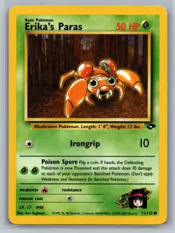 Erika's Paras Gym Challenge #071/132 Common Pokemon Card - Image 1