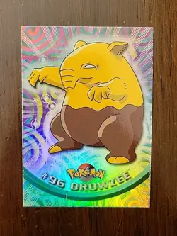 HP! Pokemon - Topps 1999 - Drowzee #96 - RAINBOW Holo Foil - Blue Logo - Image 1