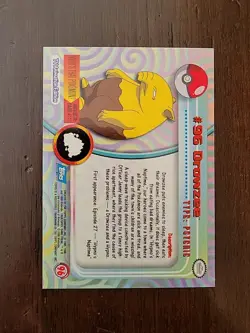 HP! Pokemon - Topps 1999 - Drowzee #96 - RAINBOW Holo Foil - Blue Logo - Image 2