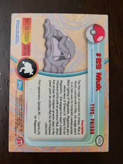 HP! HOLO FOIL 2000 Topps Pokemon #89 Muk TV Animation Series 2 Blue Logo - Image 2