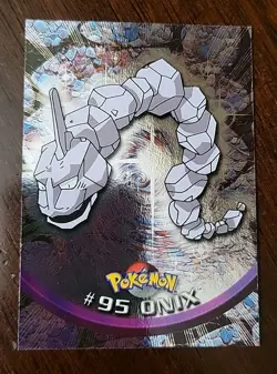 NM! HOLO FOIL Pokemon TCG Onix #95 Pokemon Topps Series 2 Blue Logo - Image 1