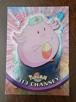 MP! HOLO FOIL 2000 Topps Pokemon Tv Animation Edition #113 Chansey Blue Label - Image 1