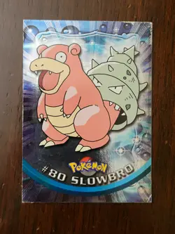 HP! HOLO FOIL Slowbro #80 Blue Label Topps Series 2 Pokemon Card - Image 1
