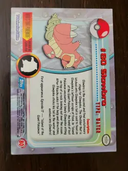 HP! HOLO FOIL Slowbro #80 Blue Label Topps Series 2 Pokemon Card - Image 5