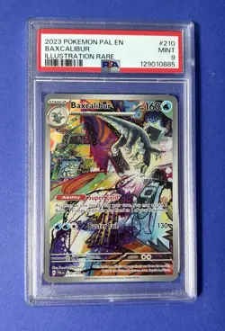 2023 Pokemon PAL EN Baxcalibur Illustration Rare #210 PSA 9 MINT - Image 1