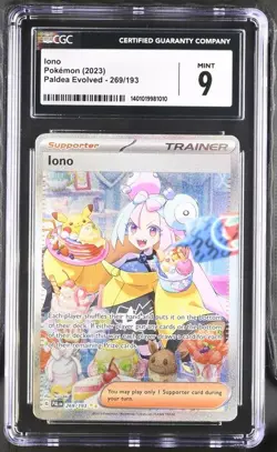 Pokemon Paldea Evolved Iono Full Art #269 CGC 9 - Image 1