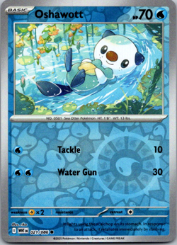 2025 Pokemon Black Bolt Oshawott 021/086 Reverse Holo - Image 1