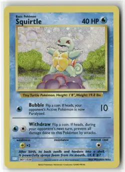 Squirtle 001/034 Holo Classic Collection Trading Card Game Classic Pokemon NM - Image 1