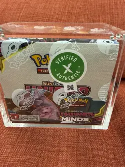 Pokemon Unified Minds Booster Box Sealed With Acrylic Case Sun & Moon TCG - Image 1