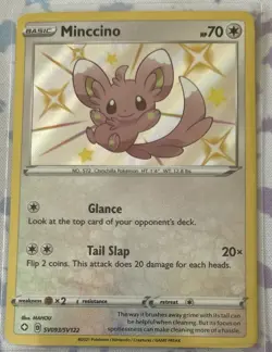 Pokemon Minccino SV093/SV122 Shining Fates: Shiny Vault Shiny Holo Rare NM - Image 1