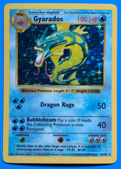 Shadowless Gyarados 6/102 - Base Set - Holo - Pokemon - LP - Image 1