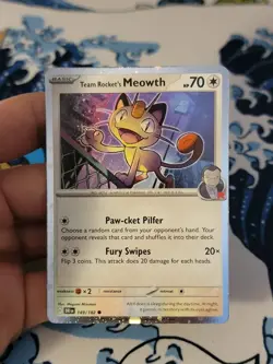 Pokemon Card Team Rocket's Meowth 149/182 Cosmos Holo - Near Mint - Image 1