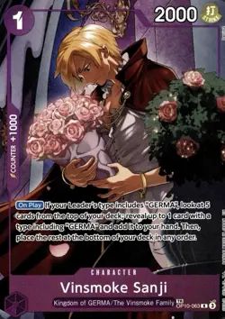 Bandai Vinsmoke Sanji OP10-063 OP-10 Rare Alternate Art Foil ONE PIECE EN - Image 1