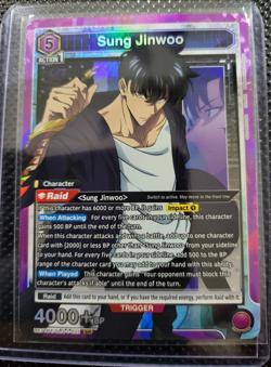 Bandai Union Arena Solo Leveling Sung Jinwoo SR Holo Raid Trigger 4000+BP 5C 021 - Image 1