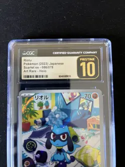 RIOLU 086/078 CGC PRISTINE 10 -SV1S SCARLET AND VIOLET JAPANESE POKEMON CARD - Image 3