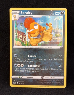 SCRAFTY HP 120 CORNER BAD BRAWL 042/ 073 HOLO FOIL POKEMON TRADING CARD - Image 3