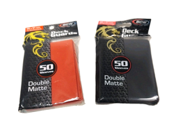 2 pack of 50 BCW 66X91mm Game Card TCG Deck Sleeves Double Matte Red & Black - Image 2