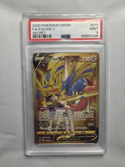 2020 Pokemon Zacian V Secret Rare 211/202 Sword and Shield PSA Mint 9 - Image 1